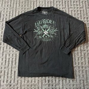 1999 Hurley Men's Vintage Black Graphic Long Sleeve Shirt